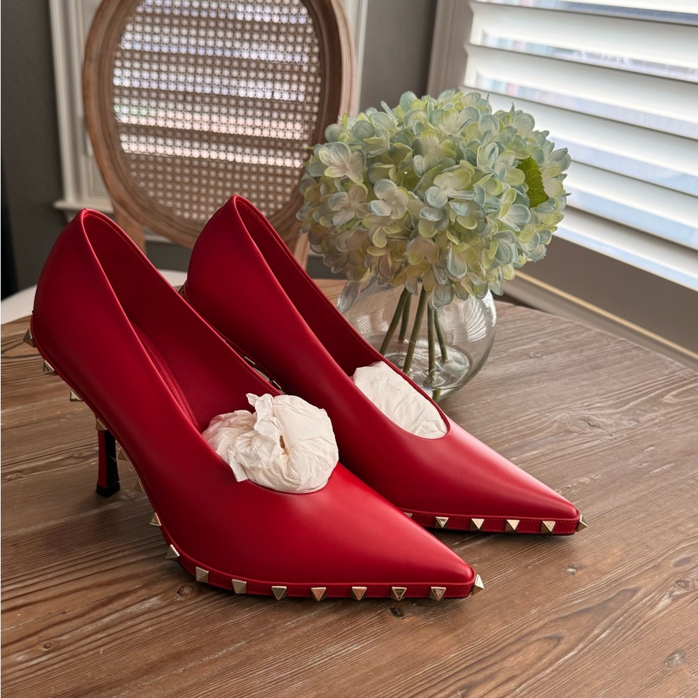 SOLD Elegant Red Studded Heels